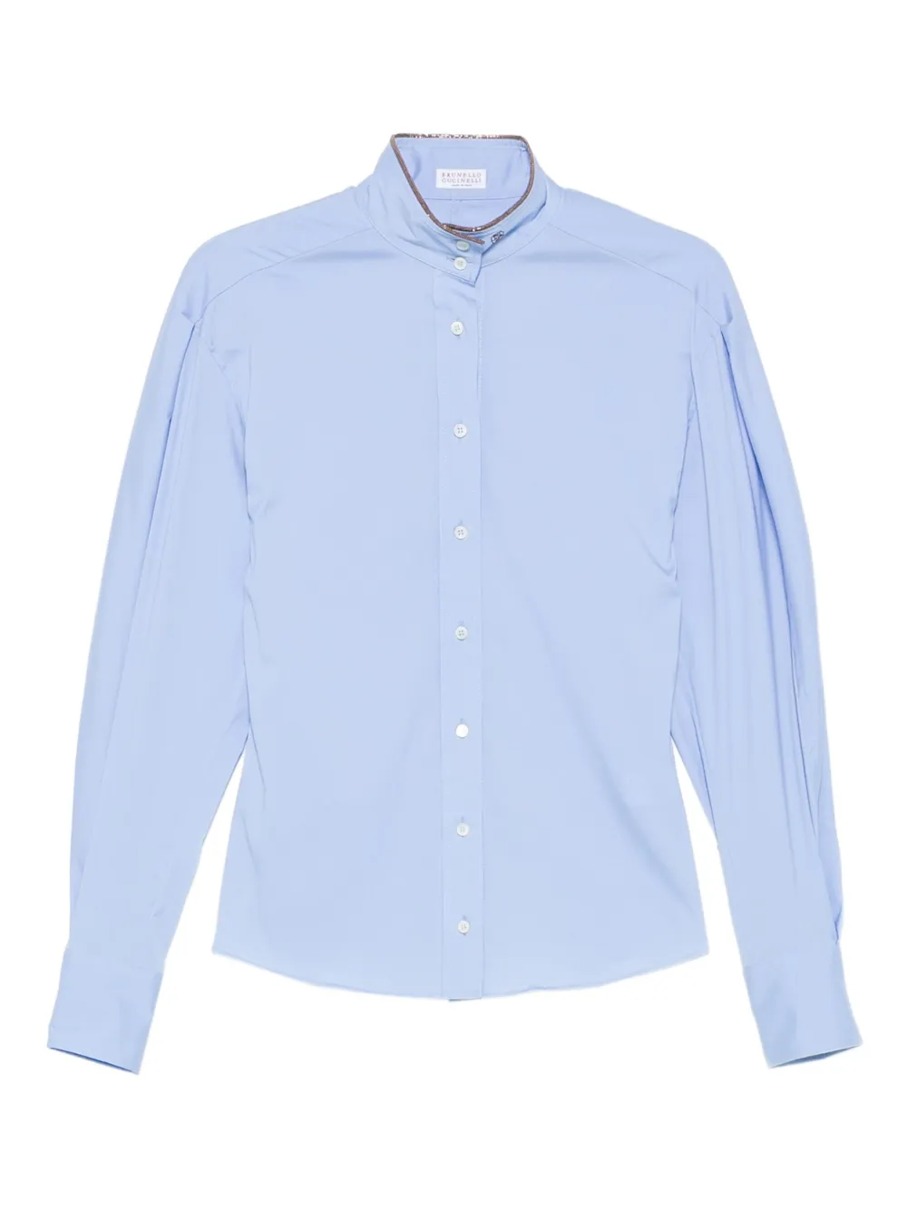 Brunello Cucinelli Puffed Sleeve Blouse In Blue