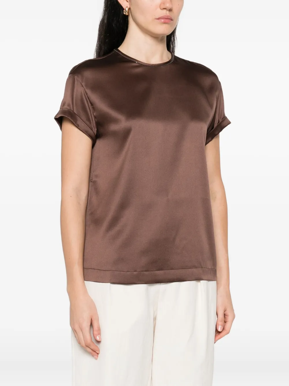 Brunello Cucinelli crystal-embellishment blouse Bruin