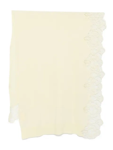 Ermanno Scervino lace-trimmed cashmere scarf