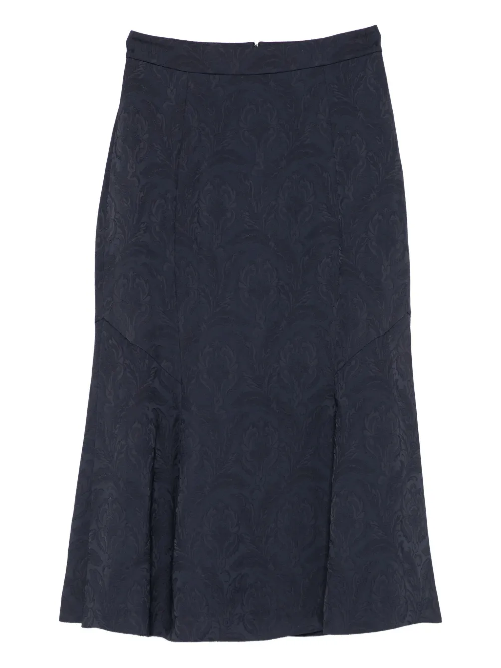 Etro Damask-pattern Midi Skirt In Blue