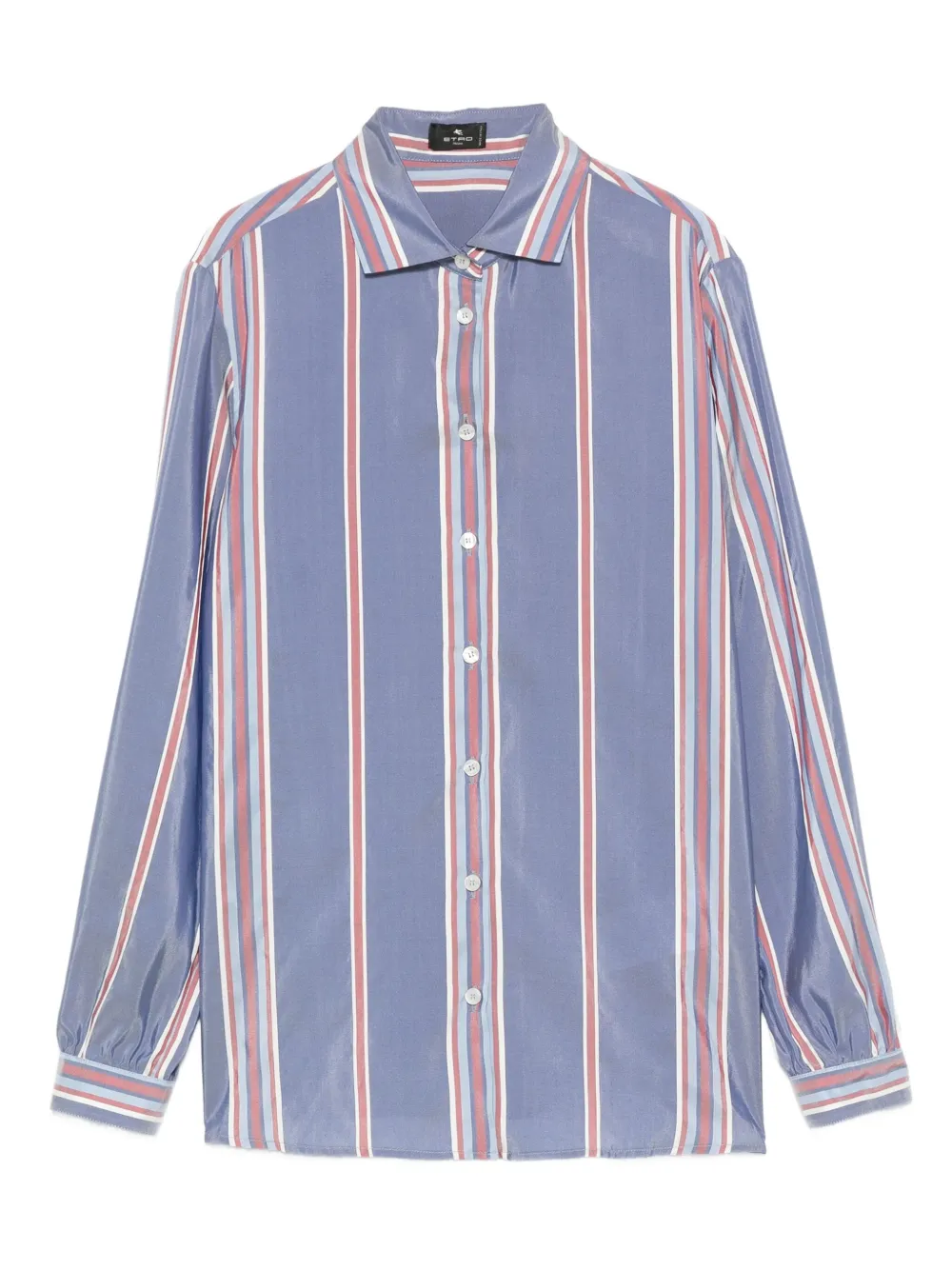 Etro Striped Silk Shirt In Multi