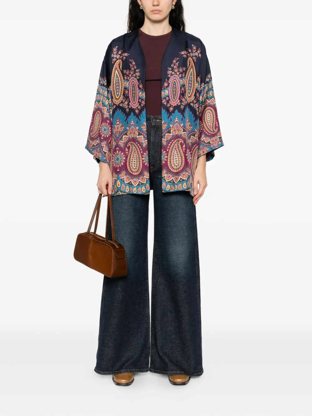 ETRO Donsjack met paisley-print Blauw