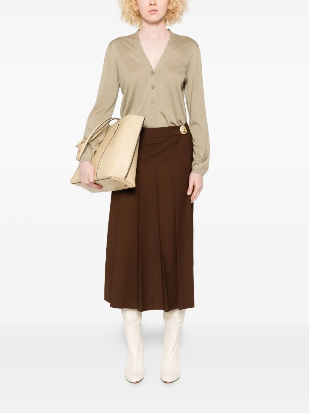 Fabiana Filippi Midi-plooirok - Bruin