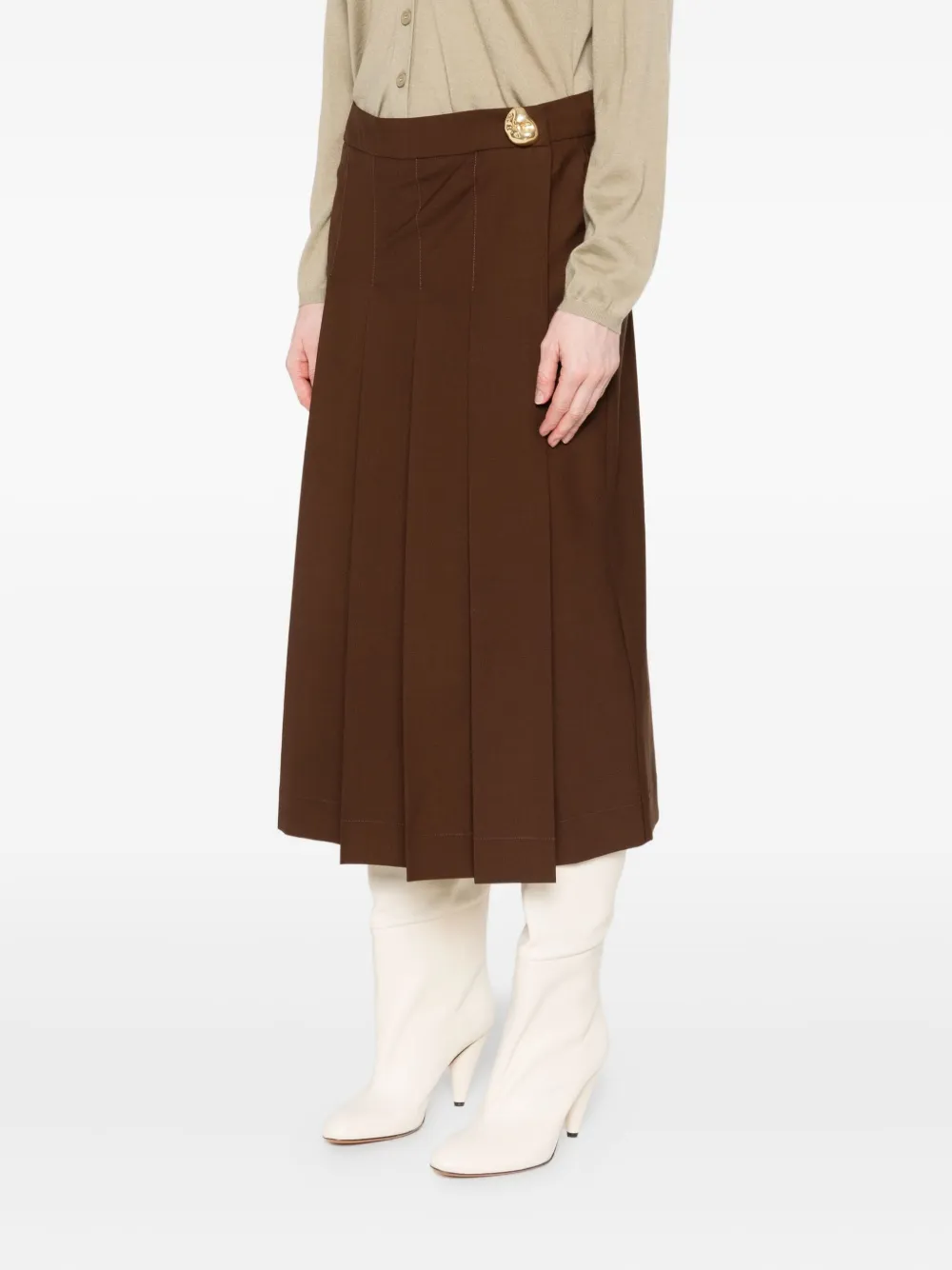 Fabiana Filippi Midi-plooirok Bruin