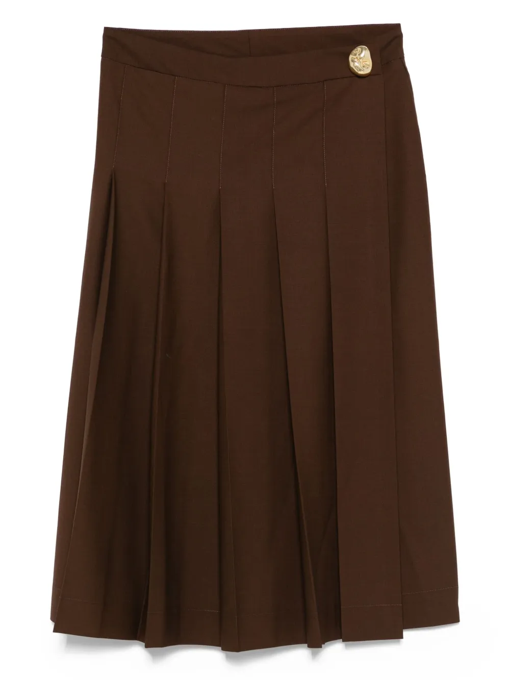 Fabiana Filippi Pleated Midi Skirt In Brown