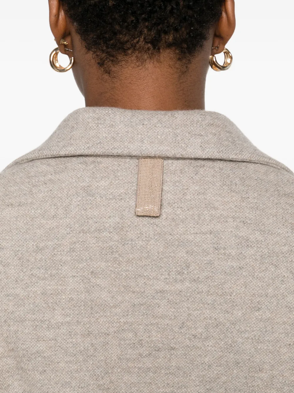 Fabiana Filippi Belted Short Coat In Neutral