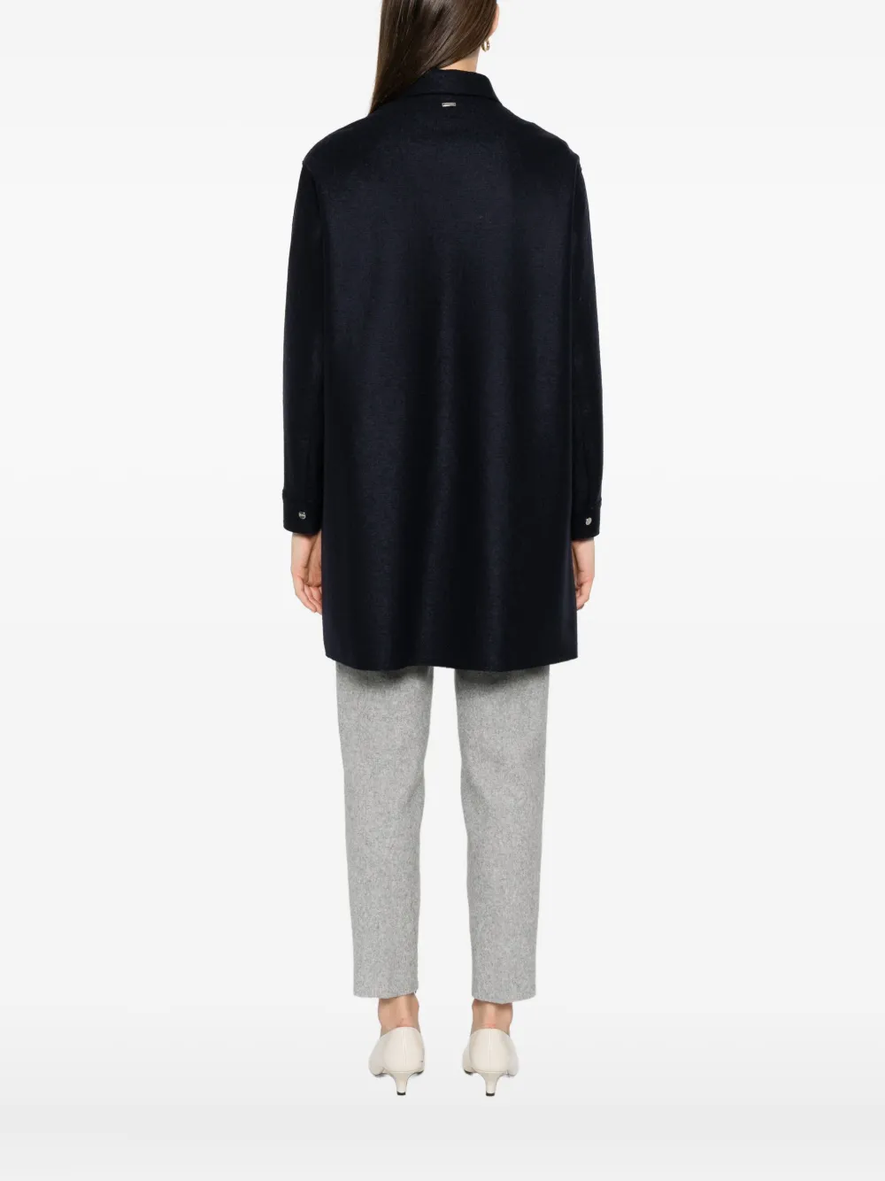 Herno Wollen blouse met knopen Blauw