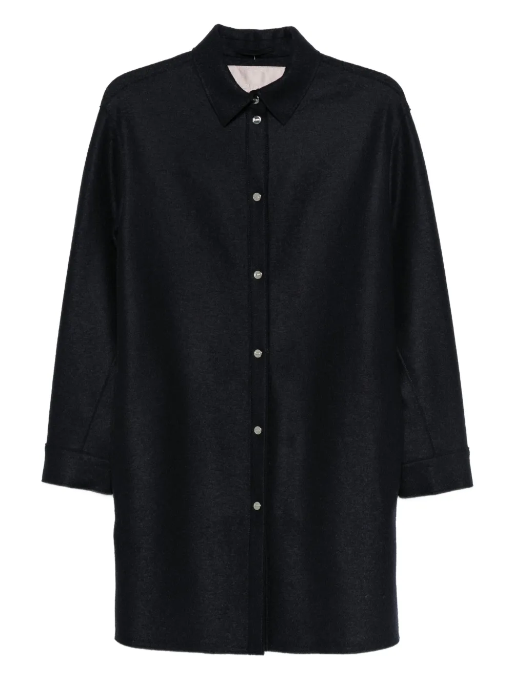 Herno Wollen blouse met knopen Blauw