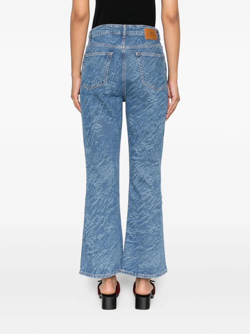 GANNI Jeans met textuur en vijf zakken Blauw