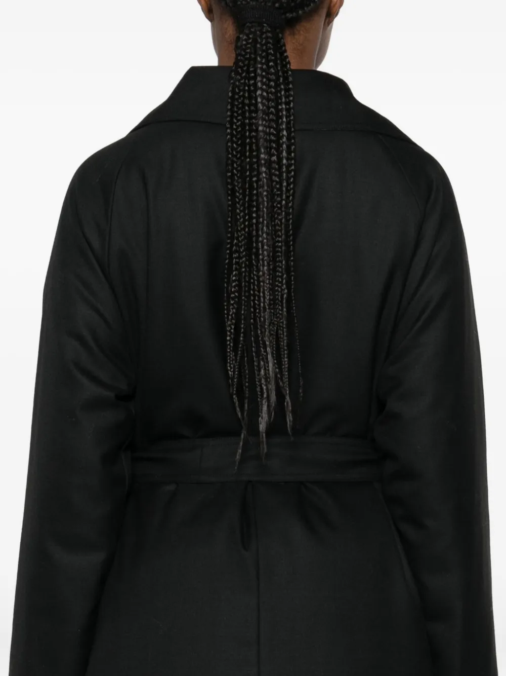 Herno Belted Gabardine Coat In Black
