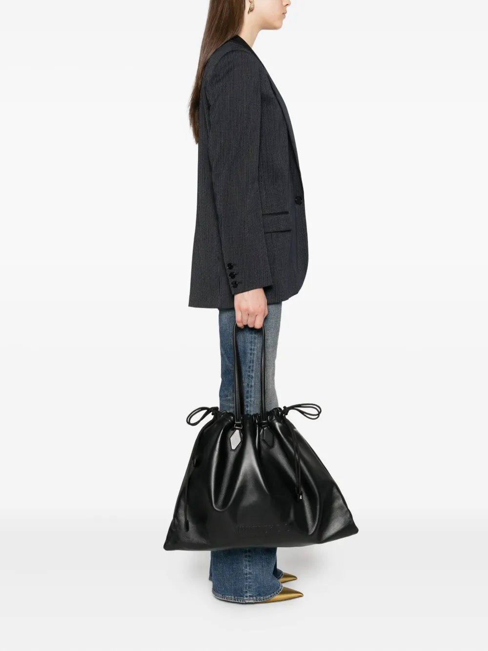 Jimmy Choo large drawstring leather tote bag | Image 2