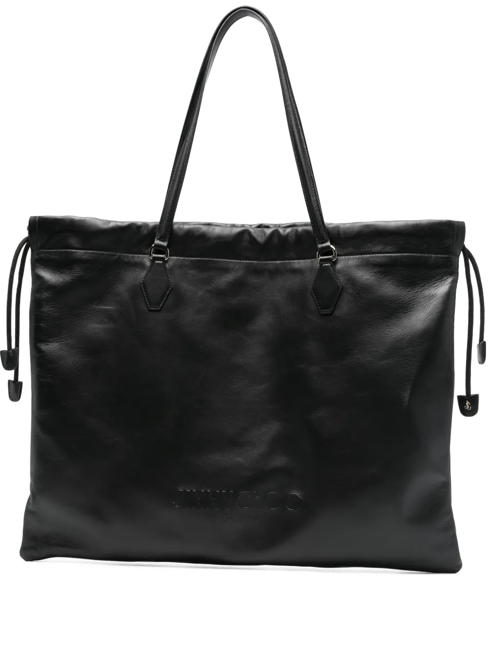 Jimmy Choo Grote leren shopper met trekkoord Zwart