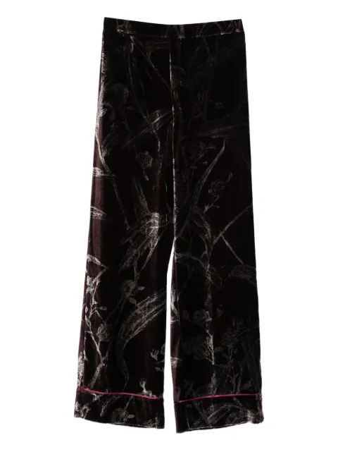 La DoubleJ velvet floral trousers