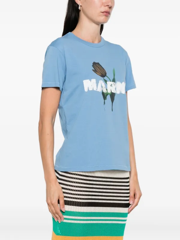 Marni flower-print T-shirt | Blue | FARFETCH Marni flower-print T-shirt | Blue | FARFETCH