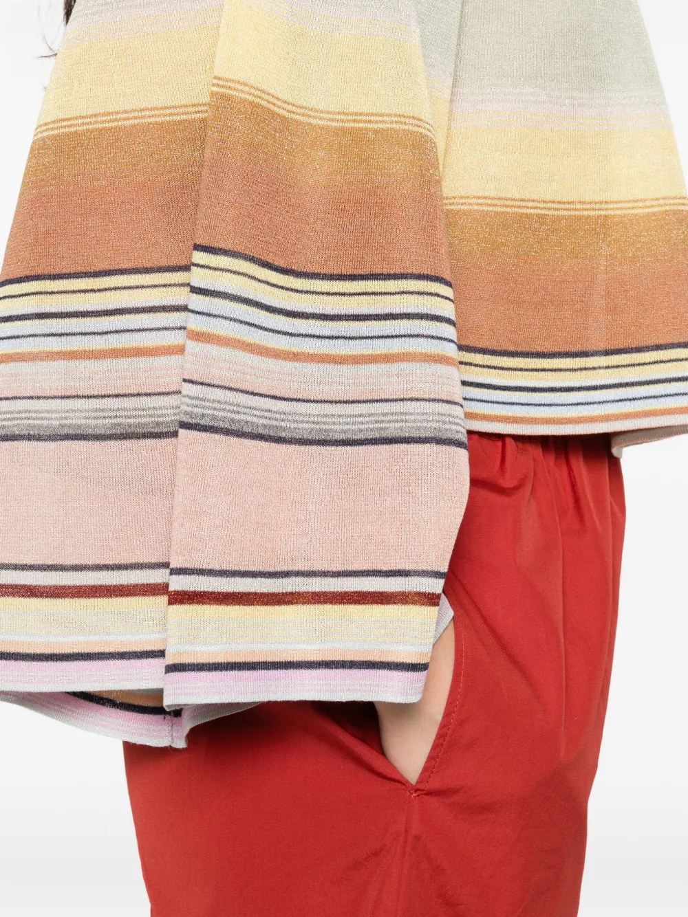 Zimmermann Coco Pleated Striped Top In Multi