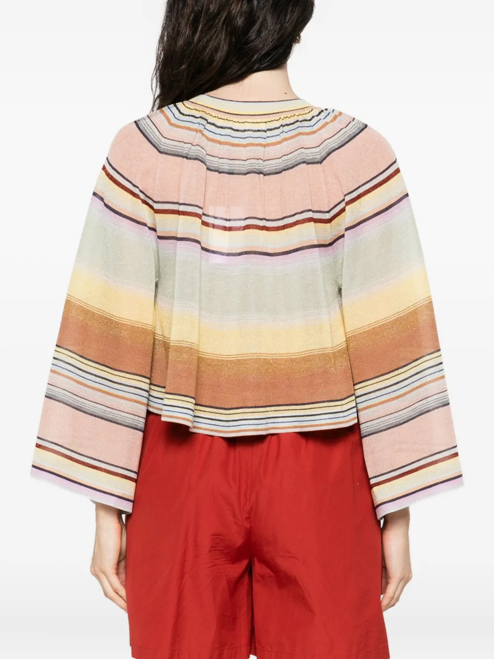 Zimmermann Coco Pleated Striped Top In Multi