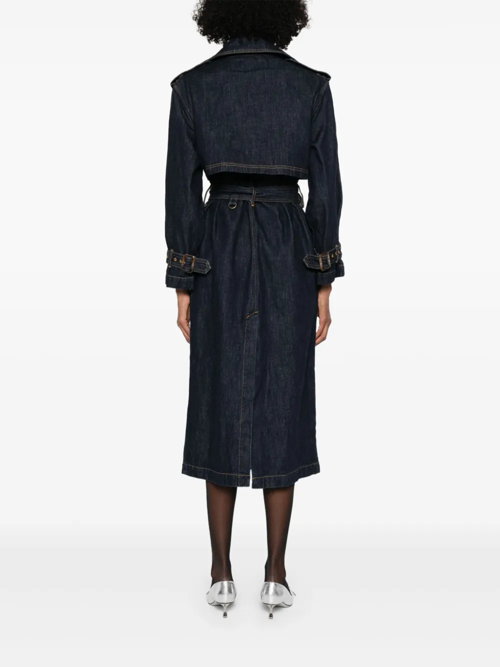 Self-Portrait Jas met dubbele rij knopen Blauw