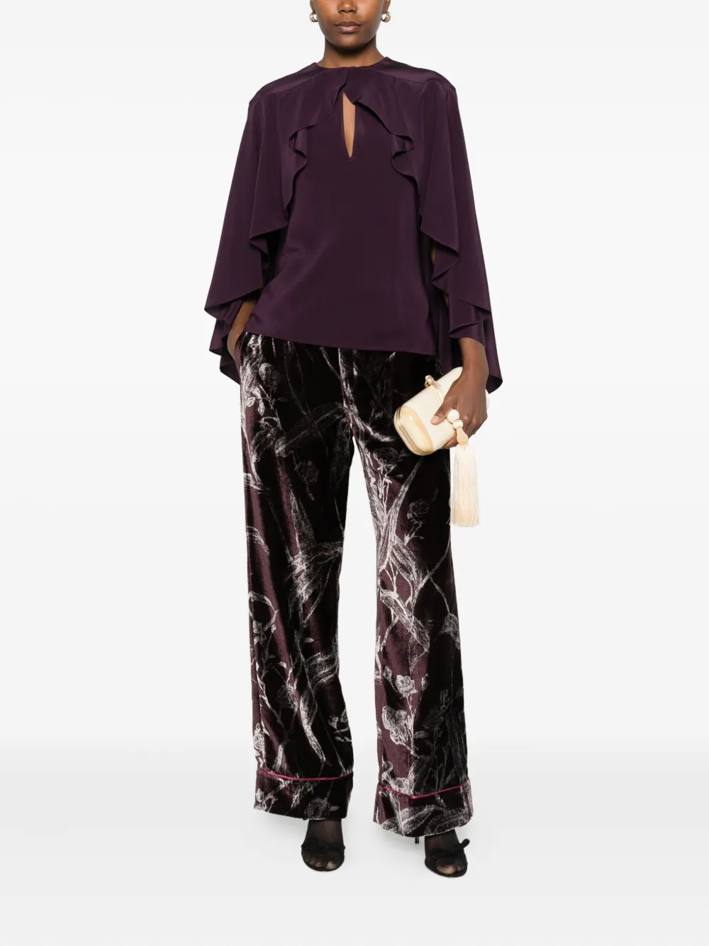 La DoubleJ ruffled overlay top - Rood