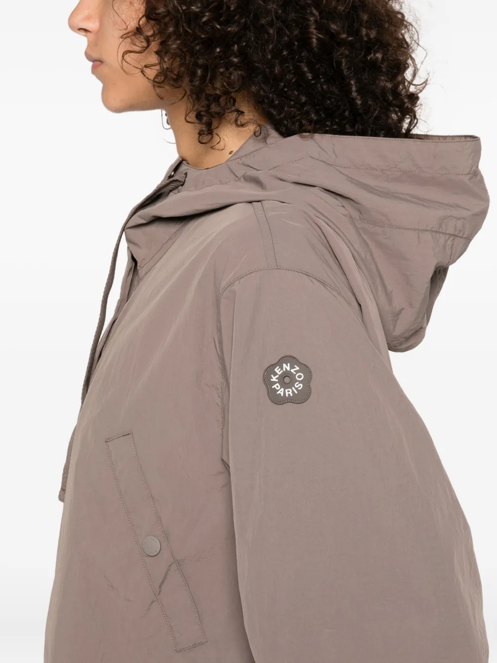 Kenzo Jas met capuchon en knoopsluiting Bruin