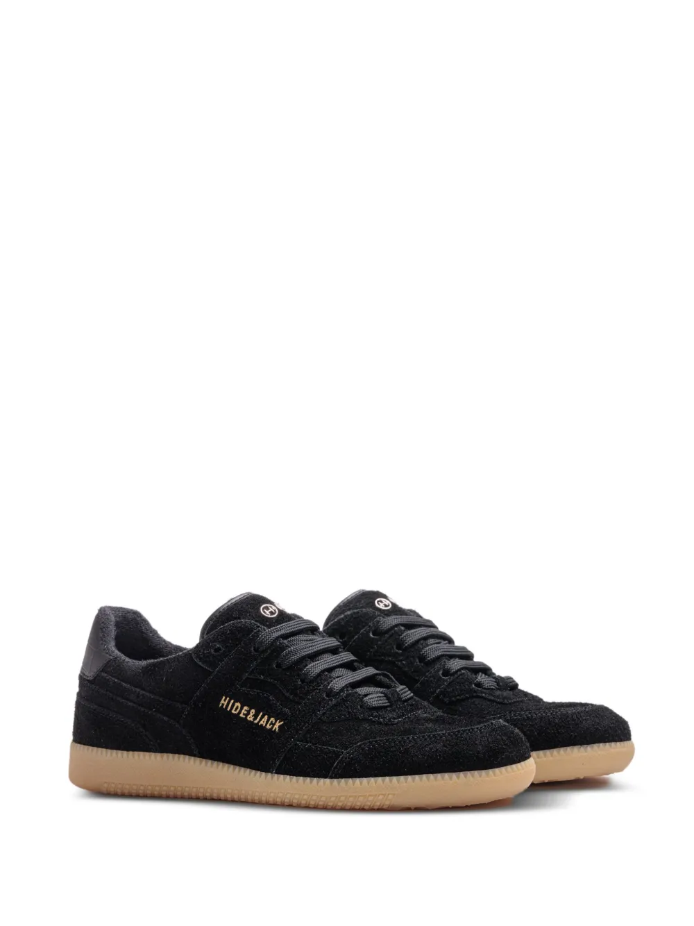 Hide&Jack logo-print suede sneakers Black