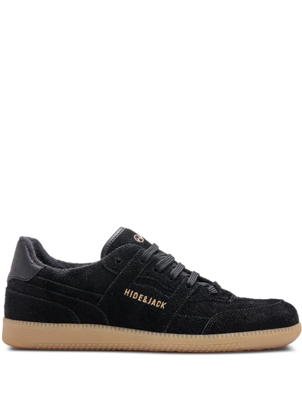 Hide&Jack logo-print suede sneakers Black