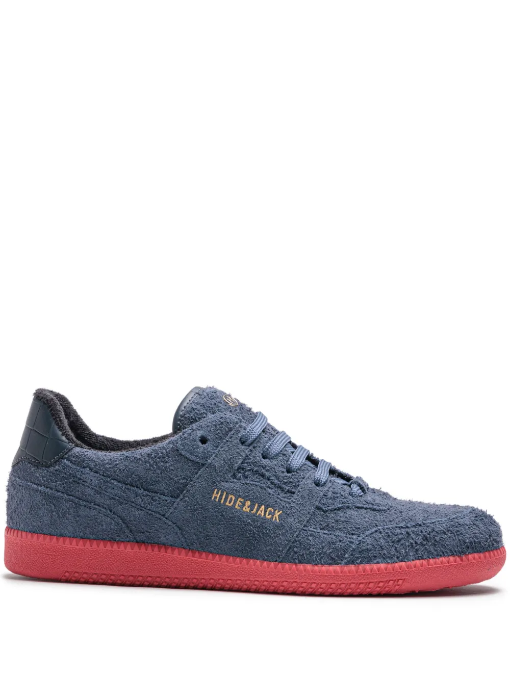 Hide&Jack logo-print suede sneakers Blue