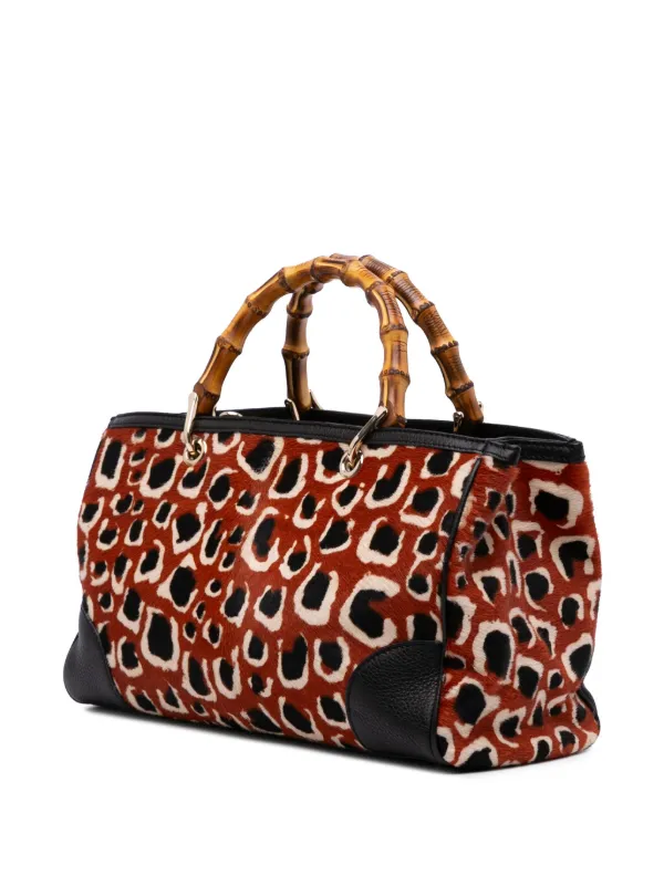 Gucci Pre-Owned 2016-2024 Medium Pony Hair Bamboo Shopper Satchel