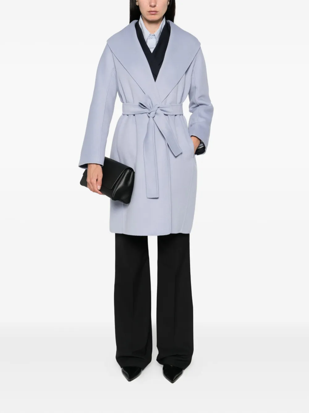 'S Max Mara belted wrap coat Blauw
