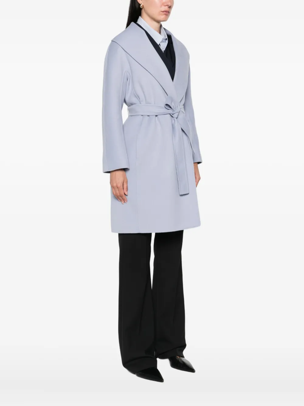 'S Max Mara belted wrap coat Blauw