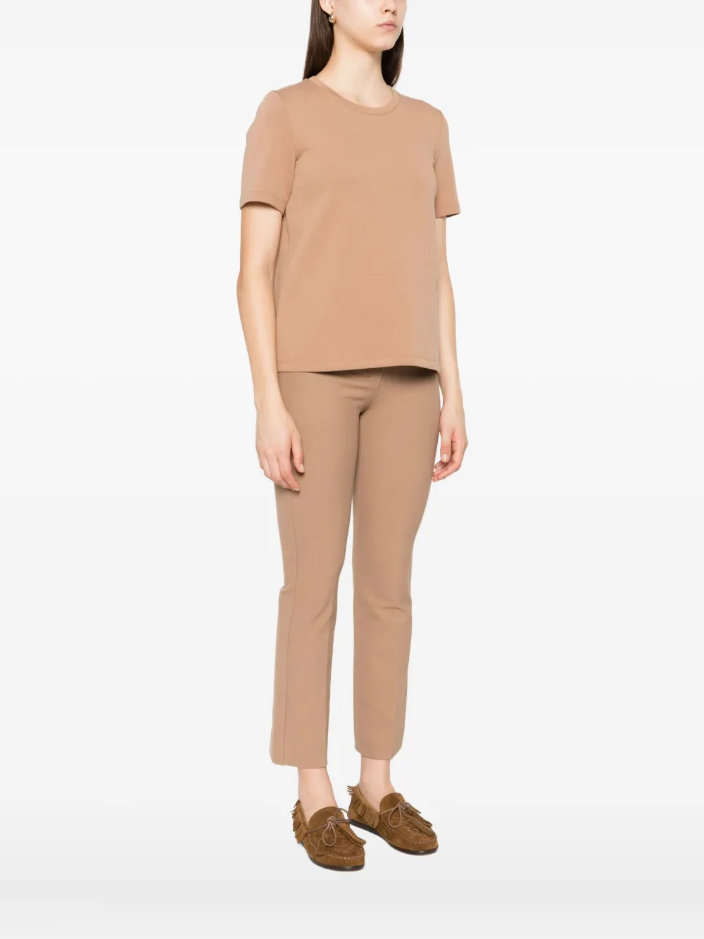 'S Max Mara T-shirt met geborduurd logo Bruin
