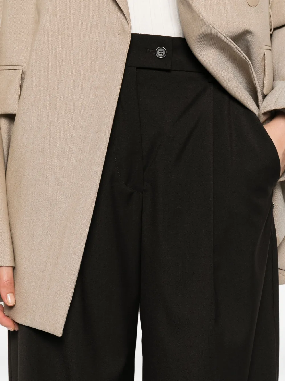 Sportmax pleated tailored trousers Zwart