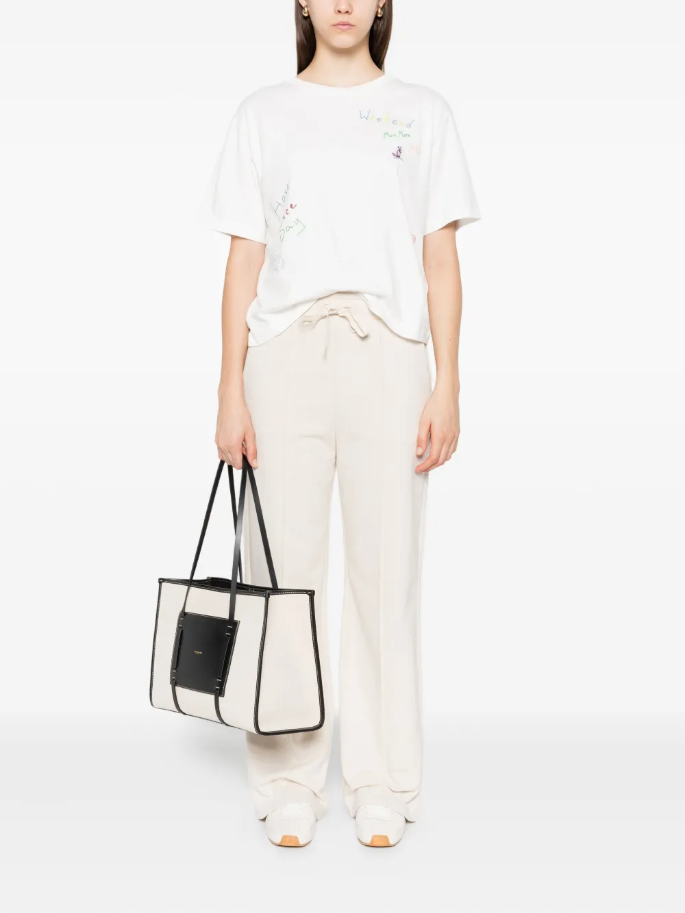 Weekend Max Mara T-shirt met borduurwerk Wit
