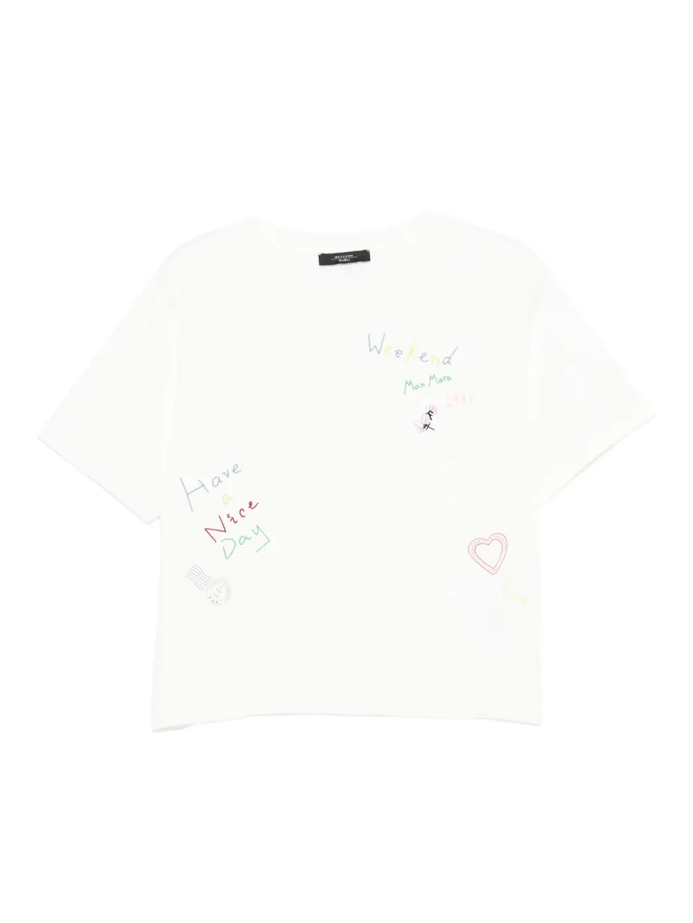 Weekend Max Mara T-shirt met borduurwerk Wit