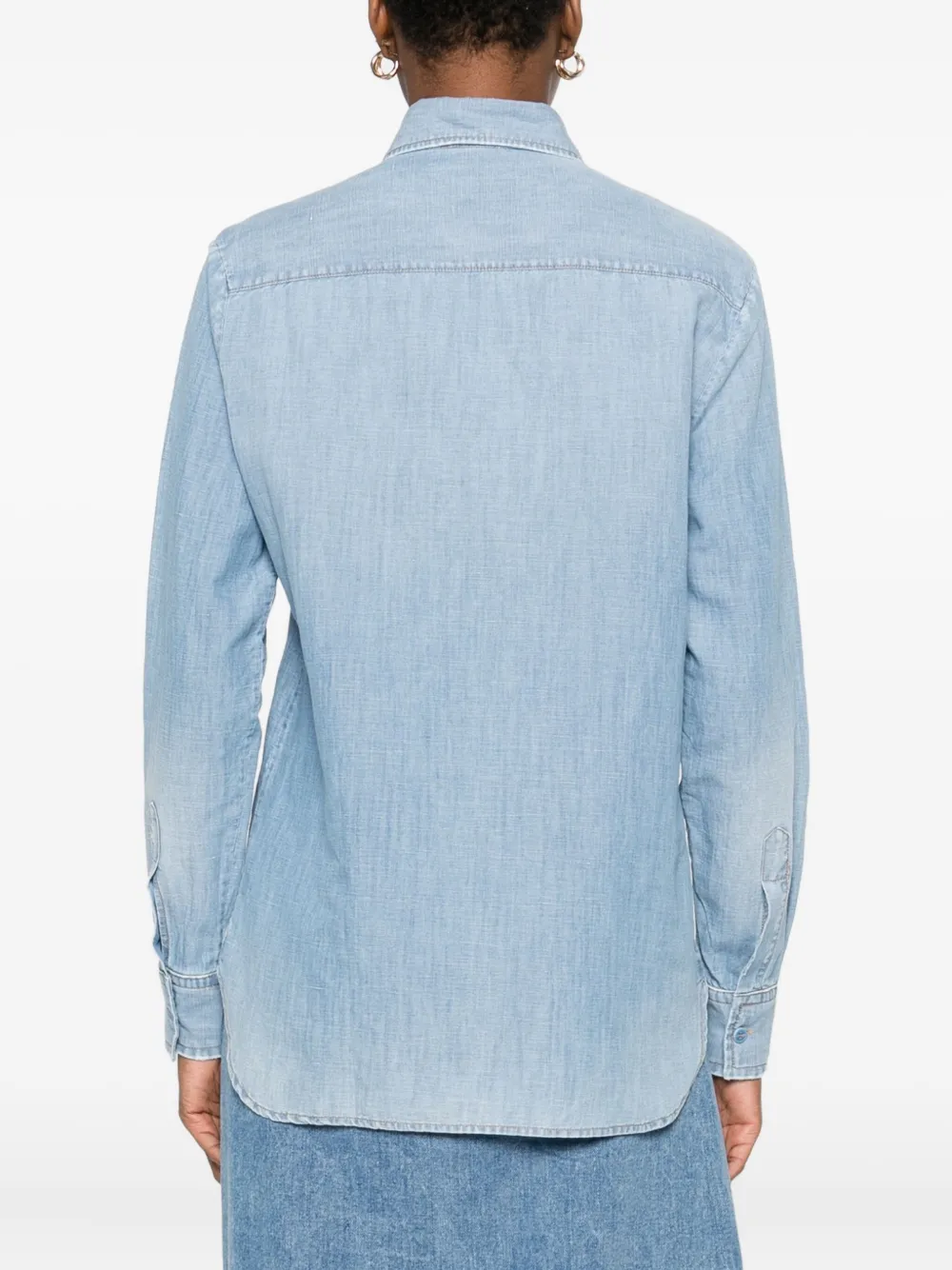 Ermanno Scervino Blouse met geborduurde bloemen Blauw