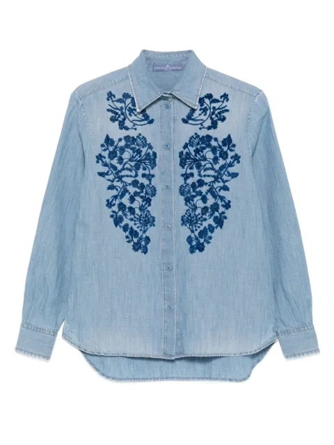 Ermanno Scervino camisa de mezclilla con bordado floral