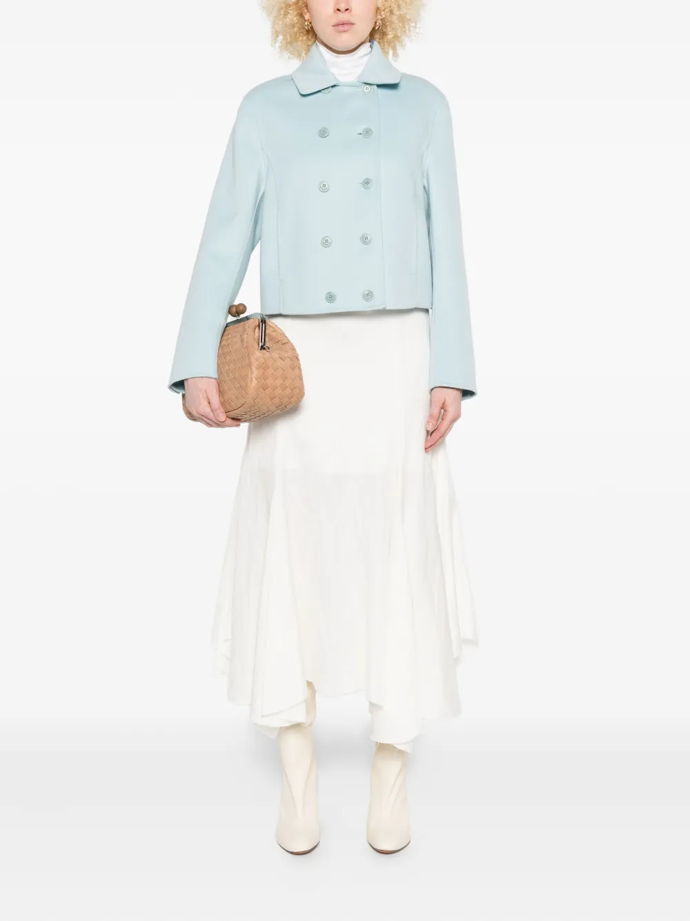 Ermanno Scervino double-breasted wool short coat Blauw