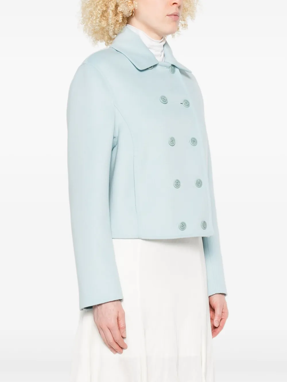 Ermanno Scervino double-breasted wool short coat Blauw
