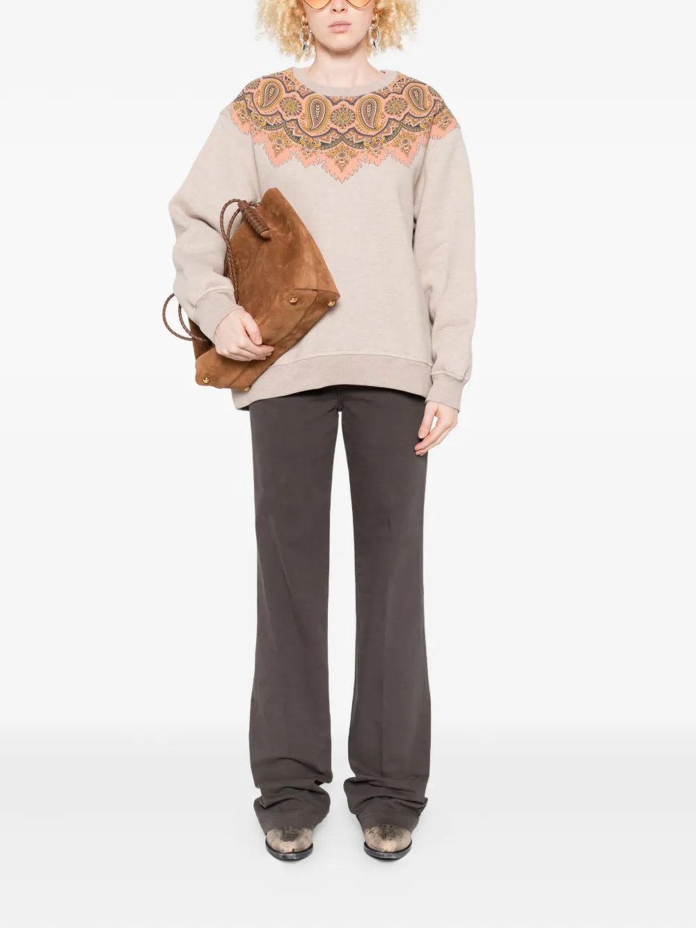 ETRO button-fly straight trousers Grijs