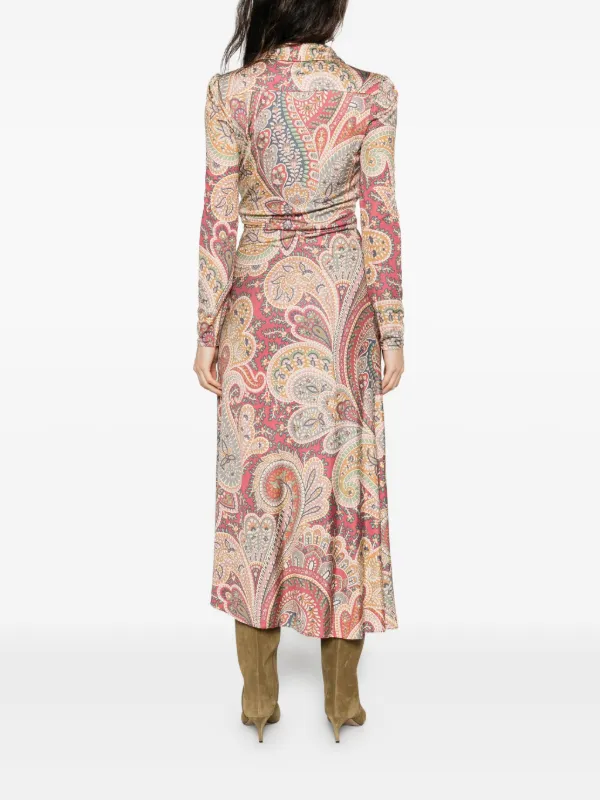 knee length dresses for ladies Green Paisley Multi Printed Bardot Style Midi Dress – AX Paris