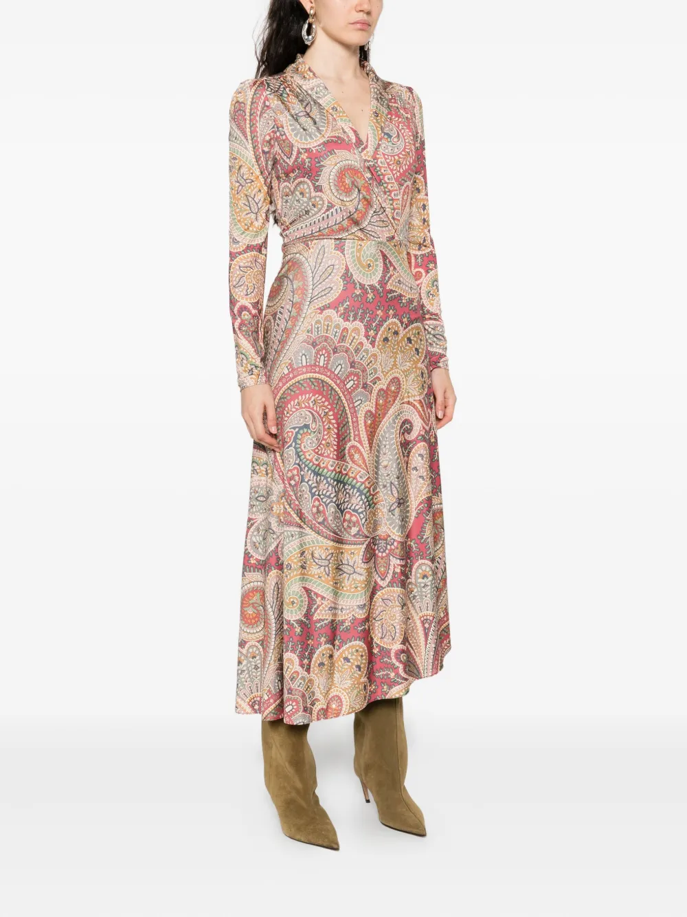 ETRO Wikkeljurk met paisley-print Beige