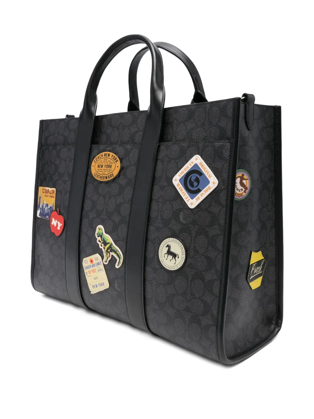 Coach Wesley shopper verfraaid met patch Zwart