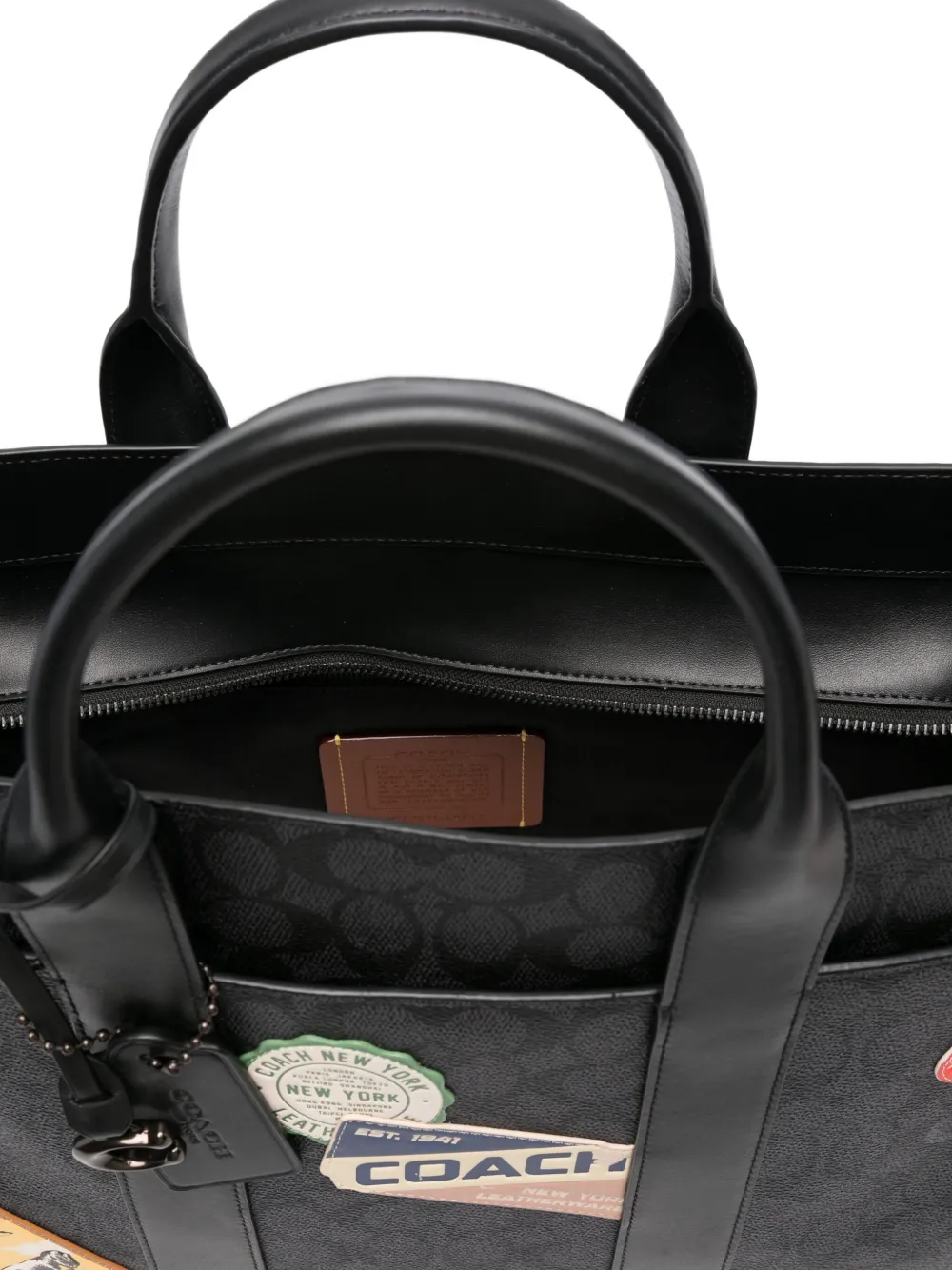 Coach Wesley shopper verfraaid met patch Zwart