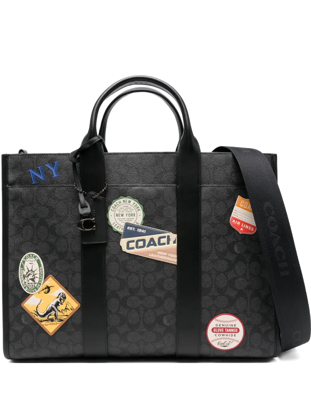 Coach Wesley shopper verfraaid met patch Zwart