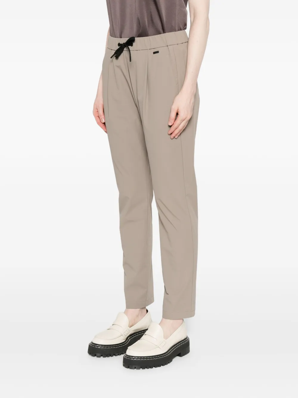 Herno Pleated Drawstring Trousers In Neutral