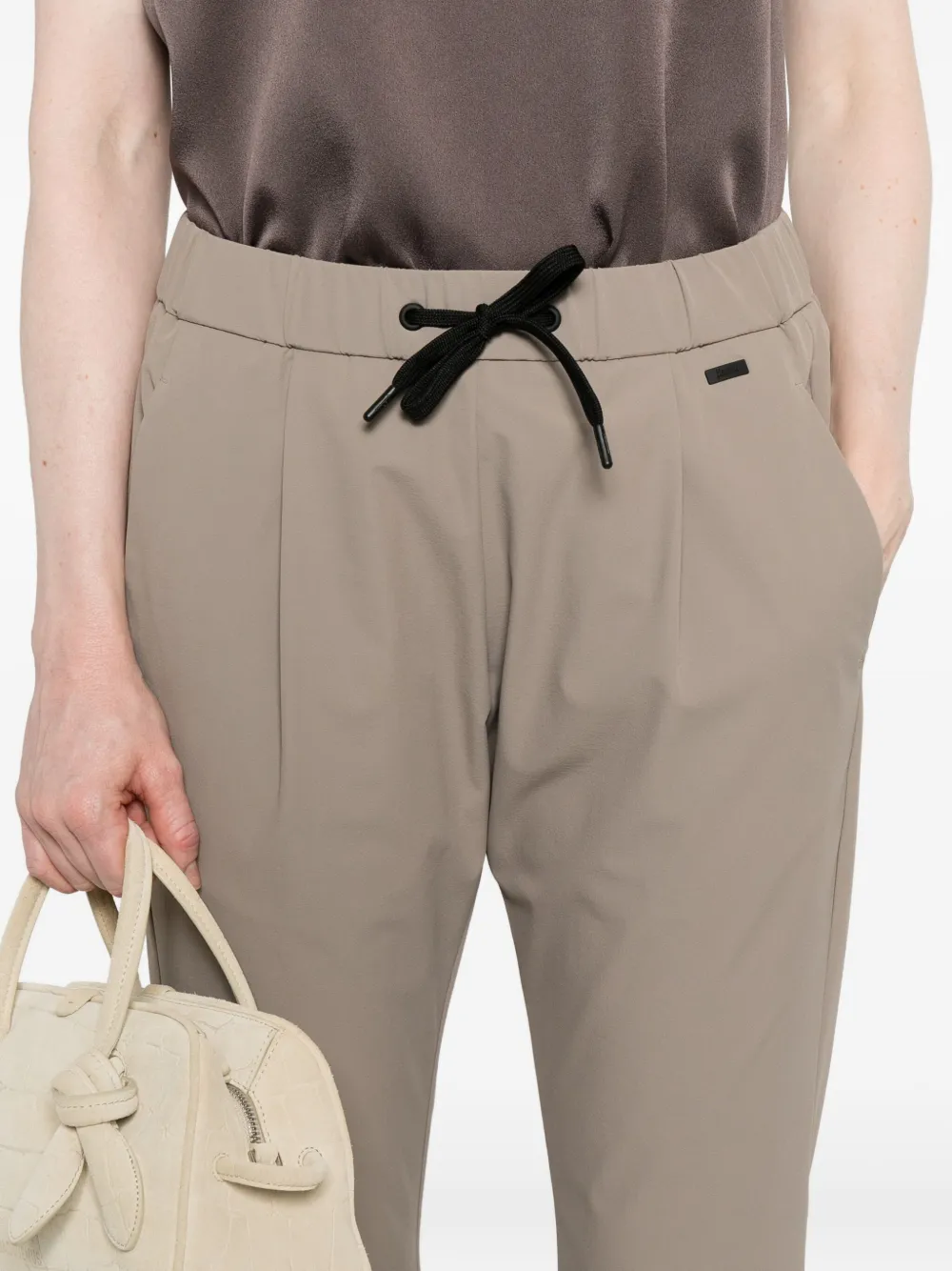 Herno Pleated Drawstring Trousers In Neutral
