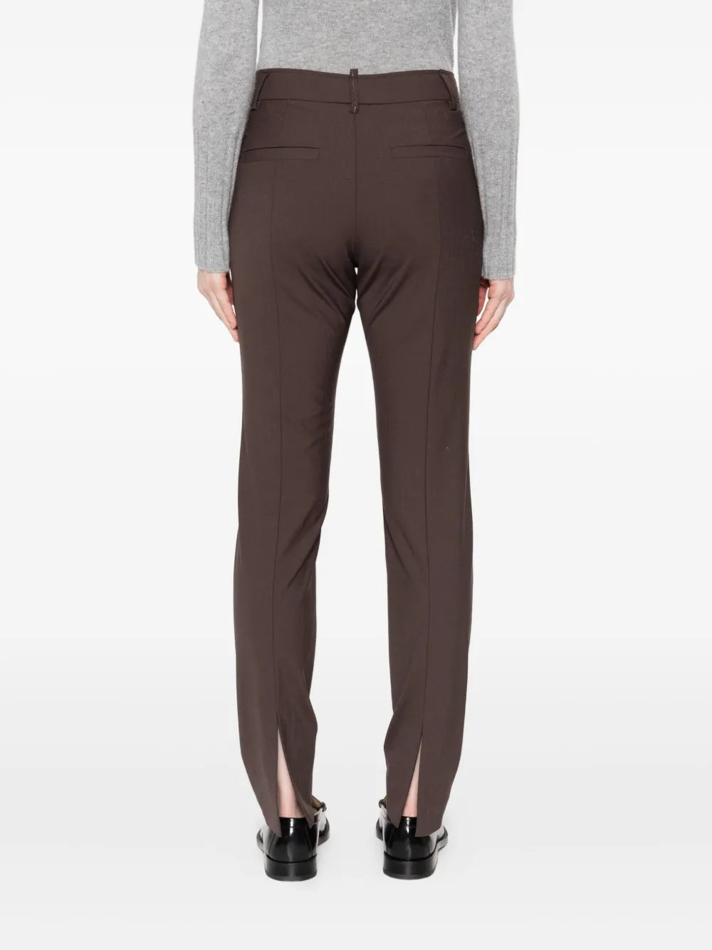 Brunello Cucinelli Broek met toelopende pijpen Bruin