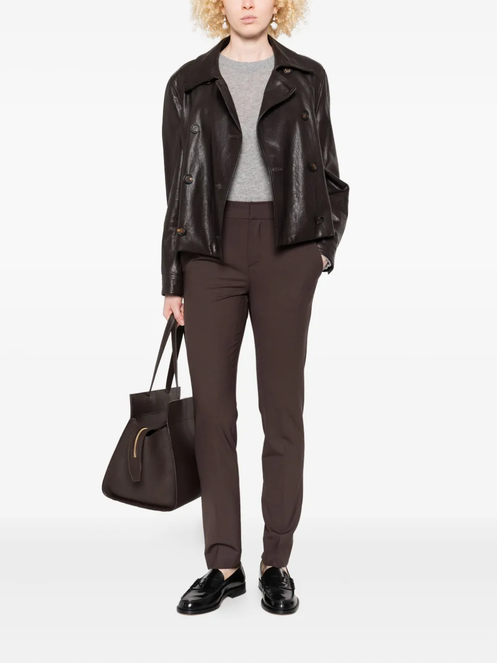 Brunello Cucinelli Broek met toelopende pijpen Bruin