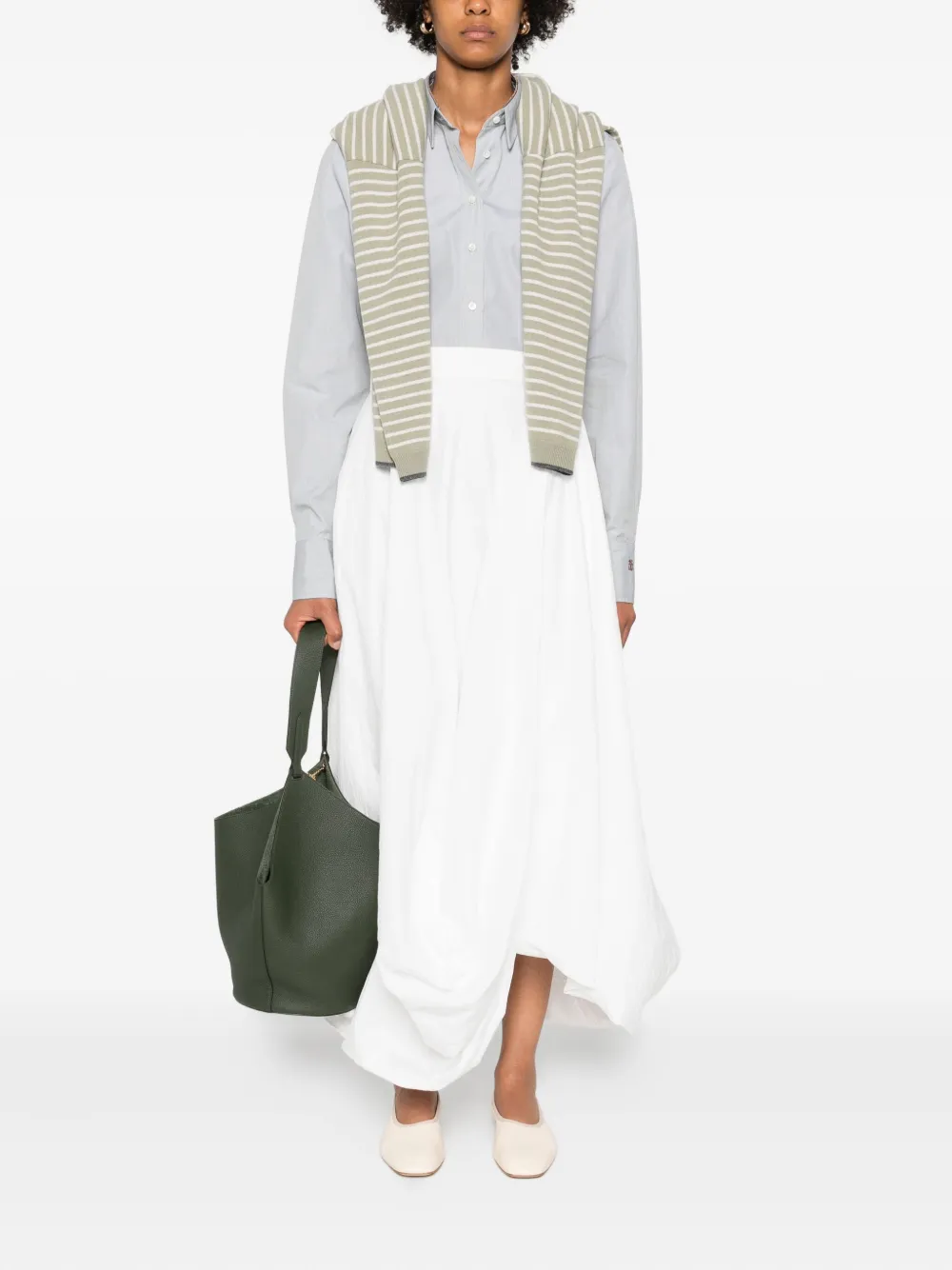 Brunello Cucinelli Button-down shirt met krijtstreep - Grijs