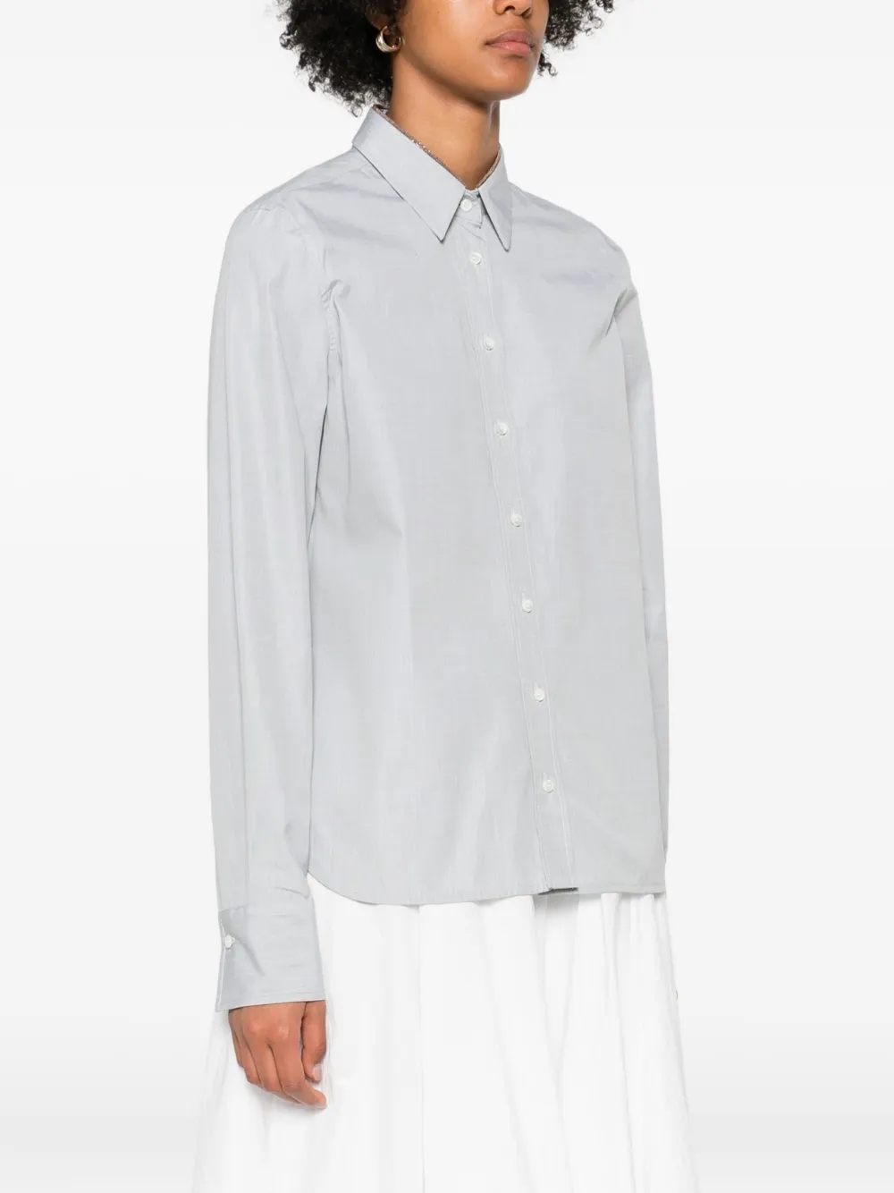 Brunello Cucinelli Button-down shirt met krijtstreep Grijs