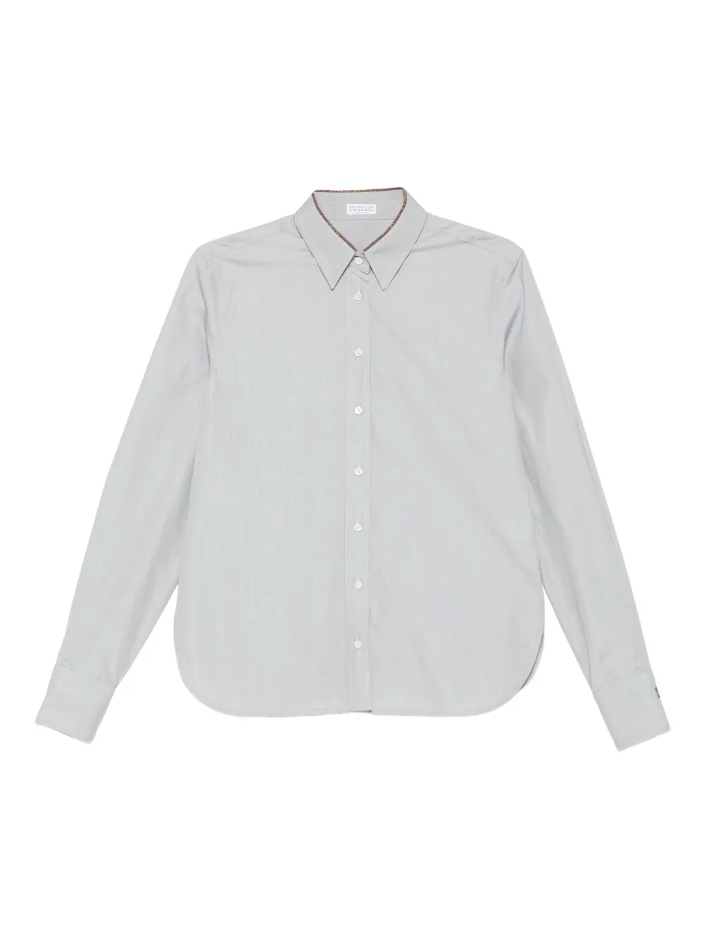 Brunello Cucinelli Button-down Pinstripe Shirt In Gray